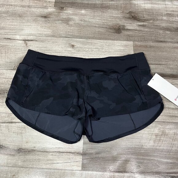 Lululemon Athletic Speed Up Short 2.5” Heritage Camo Black NWT Women’s SIze 12 - Picture 1 of 7